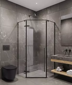 Душевой уголок Timo 90х90 TTSSP-90/03C-8 стекло прозрачное, профиль черный
