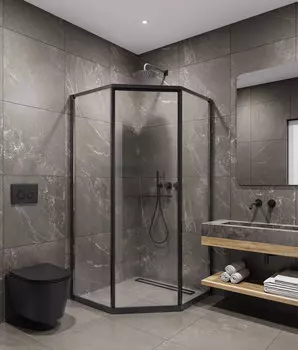 Душевой уголок Timo TTSS-100/03C-8L стекло прозрачное, профиль черный