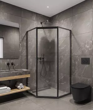 Душевой уголок Timo TTSS-100/03C-8R стекло прозрачное, профиль черный