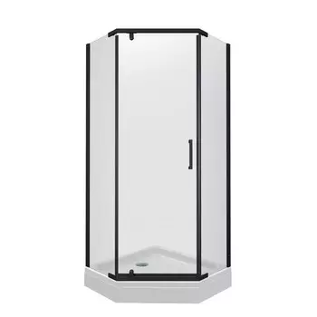 Душевой уголок Тритон Дека-Блэк 90х90 Щ0000059782 стекло прозрачное, профиль черный, с поддоном