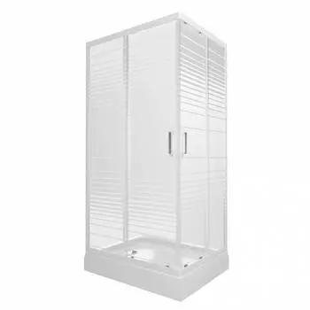 Душевой уголок Тритон Фьюжн 120х80 А Щ0000064851 стекло полосы, профиль белый, с поддоном