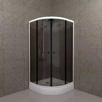 Душевой уголок Тритон Грэй 90x90 Щ0000066464 стекло тонированное, профиль черный, с поддоном