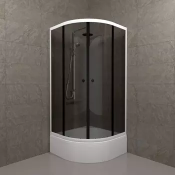 Душевой уголок Тритон Грэй 90x90 Щ0000066465 стекло тонированное, профиль черный, с поддоном