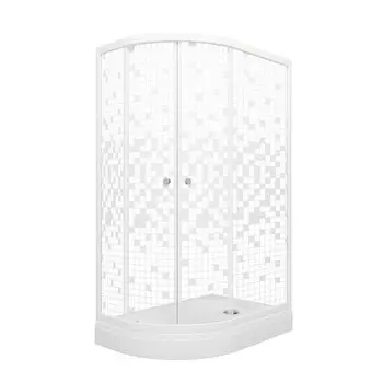 Душевой уголок Тритон Коралл 120х80 А Щ0000061781 правая, стекло мозаика, профиль белый, с поддоном