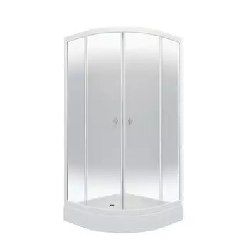 Душевой уголок Тритон Сатин 90х90 Щ0000058490 с поддоном, стекло прозрачное, профиль белый