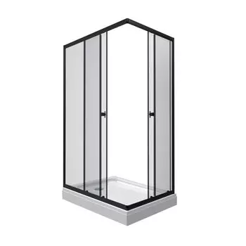 Душевой уголок Тритон Вента-Блэк 100х80 Щ0000057855 стекло прозрачное, профиль черный, с поддоном