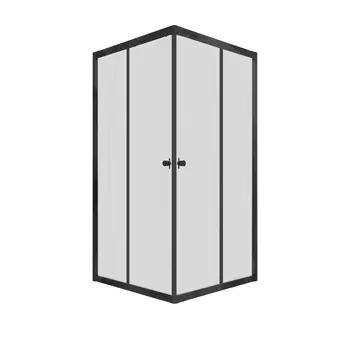 Душевой уголок Тритон Вента-Блэк 100x100 Щ000005447 без поддона, профиль черный, стекло прозрачное
