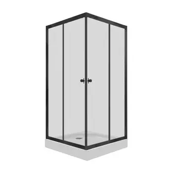 Душевой уголок Тритон Вента-Блэк 80х80 Щ0000057853 стекло прозрачное, профиль черный, с поддоном