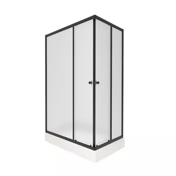 Душевой уголок Тритон Вента-Вельвет 120x80 Щ0000064630 с поддоном, стекло матовое, профиль черный