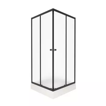 Душевой уголок Тритон Вента-Вельвет 90x90 Щ0000064629 с поддоном, стекло матовое, профиль черный