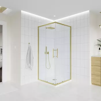 Душевой уголок Veconi Evo 120x90 E3-G-12090-01-C9 стекло прозрачное, профиль золото, без поддона