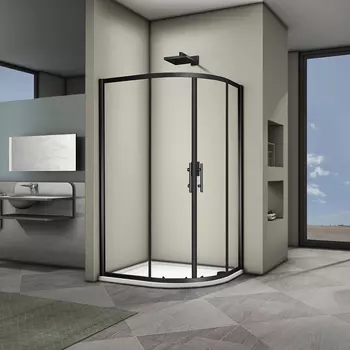 Душевой уголок Veconi Rovigo 100x90 RV08B-10090-01-C3 без поддона, стекло прозрачное, профиль черный