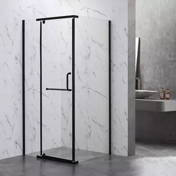 Душевой уголок Veconi Rovigo 80x80 RV18B-80-01-C5 стекло прозрачное, профиль черный
