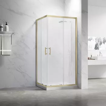 Душевой уголок Veconi Vianno 100x90 RV27G-10090-01-C8 стекло прозрачное, профиль золото брашированное, без поддона