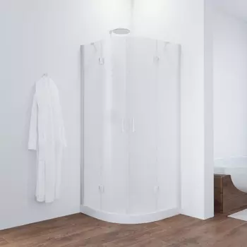 Душевой уголок Vegas-Glass 100x100 AFS NOVO 100 01 10 профиль белый, стекло сатин