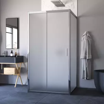 Душевой уголок Vegas-Glass 100x100 ZP-U TUR NOVO h1900 100*100 08 10 профиль глянцевый хром, стекло сатин