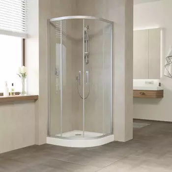 Душевой уголок Vegas-Glass 100x100 ZS NOVO 100 07 01 профиль матовый хром, стекло прозрачное