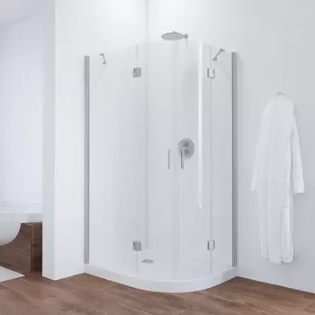 Душевой уголок Vegas-Glass 100x80 AFS-F NOVO 100*80 07 01 профиль матовый хром, стекло прозрачное