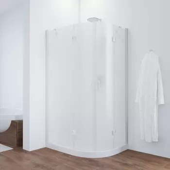 Душевой уголок Vegas-Glass 100x80 AFS-F NOVO 100*80 01 10 профиль белый, стекло сатин