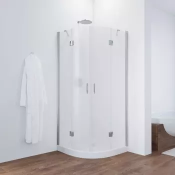 Душевой уголок Vegas-Glass 110x110 AFS NOVO 110 07 10 профиль матовый хром, стекло сатин