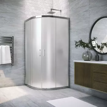 Душевой уголок Vegas-Glass 110x110 ZS TUR NOVO 110 08 10 профиль глянцевый хром, стекло сатин