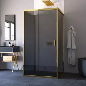 Душевой уголок Vegas-Glass 120x100 ZP-U TUR NOVO h1900 120*100 09 07 профиль золото глянцевое, стекло графит