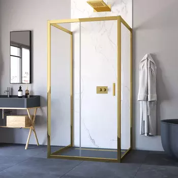Душевой уголок Vegas-Glass 120x100 ZP-U TUR NOVO h1900 120*100 09 01 профиль золото глянцевое, стекло прозрачное