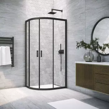 Душевой уголок Vegas-Glass 120x100 ZS-F NOVO h2000 120*100 02М 01 профиль черный матовый, стекло прозрачное