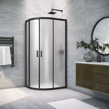 Душевой уголок Vegas-Glass 120x110 ZS-F NOVO h2000 120*110 02М 10 профиль черный матовый, стекло сатин