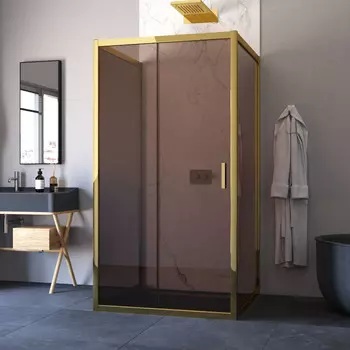 Душевой уголок Vegas-Glass 120x90 ZP-U TUR NOVO h1900 120*90 09 05 профиль золото глянцевое, стекло бронза