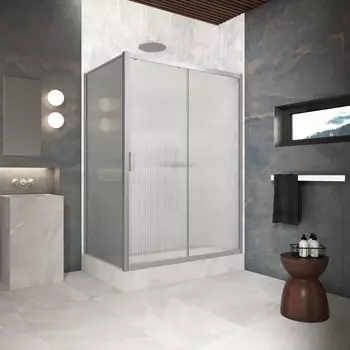 Душевой уголок Vegas-Glass 180x100 ZP+ZPV Protec 180*100 07 Moru профиль матовый хром, стекло Moru