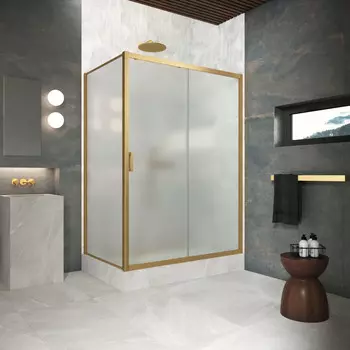 Душевой уголок Vegas-Glass 180x100 ZP+ZPV Protec 180*100 03 10 профиль золото матовое, стекло сатин