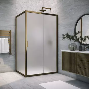 Душевой уголок Vegas-Glass 180x85 ZP+ZPV TUR NOVO 180*85 05 10 профиль бронза, стекло сатин