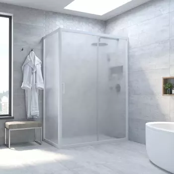 Душевой уголок Vegas-Glass 180x90 ZP+ZPV NOVO h2000 180*90 01 10 профиль белый, стекло сатин