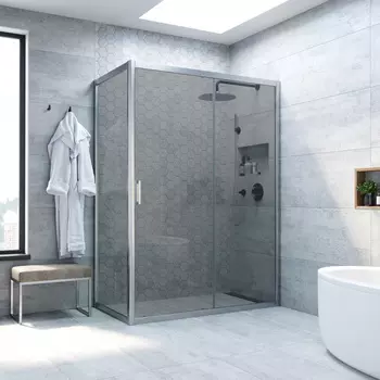 Душевой уголок Vegas-Glass 180x90 ZP+ZPV NOVO h2000 180*90 07 07 профиль матовый хром, стекло графит