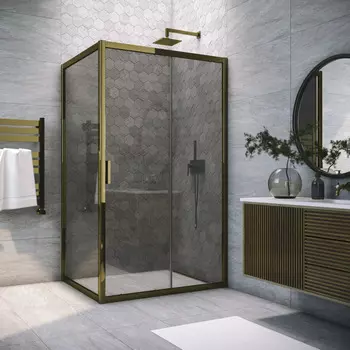 Душевой уголок Vegas-Glass 180x90 ZP+ZPV TUR NOVO 180*90 05 07 профиль бронза, стекло графит