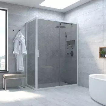 Душевой уголок Vegas-Glass 180x95 ZP+ZPV NOVO h2000 180*95 01 07 профиль белый, стекло графит