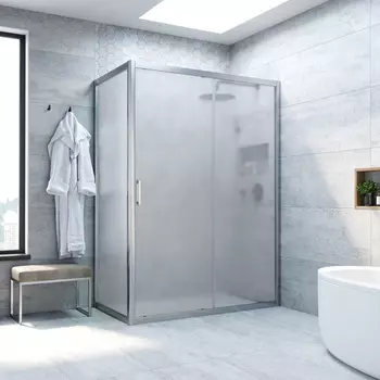 Душевой уголок Vegas-Glass 180x95 ZP+ZPV NOVO h2000 180*95 07 10 профиль матовый хром, стекло сатин