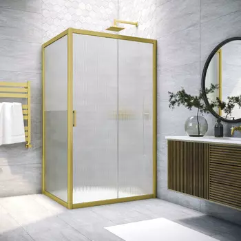 Душевой уголок Vegas-Glass 180x95 ZP+ZPV NOVO h2000 180*95 03 Moru профиль золото матовое, стекло Moru