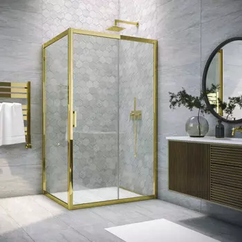 Душевой уголок Vegas-Glass 180x95 ZP+ZPV TUR NOVO 180*95 09 01 профиль золото глянцевое, стекло прозрачное
