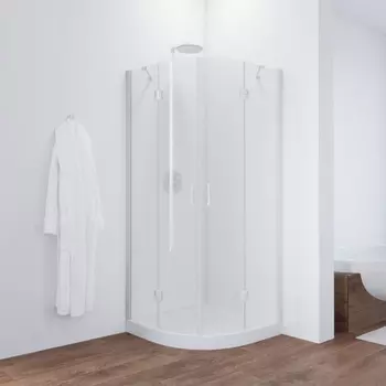 Душевой уголок Vegas-Glass 80x80 AFS NOVO 80 01 01 профиль белый, стекло прозрачное