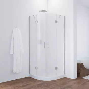 Душевой уголок Vegas-Glass 80x80 AFS NOVO 80 07 10 профиль матовый хром, стекло сатин