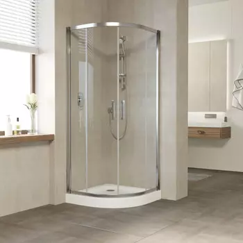 Душевой уголок Vegas-Glass 90х90 ZS TUR NOVO 90 08 01 профиль глянцевый хром, стекло прозрачное