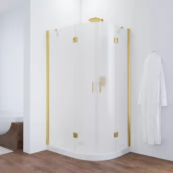 Душевой уголок Vegas-Glass 90x80 AFS-F TUR NOVO h1890 90*80 09 10 профиль золото глянцевое, стекло сатин