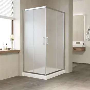 Душевой уголок Vegas-Glass 90x80 ZA-F TUR NOVO 90*80 08 10 профиль глянцевый хром, стекло сатин