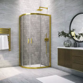 Душевой уголок Vegas-Glass 90x80 ZS-F TUR NOVO 90*80 09 07 профиль золото глянцевое, стекло графит