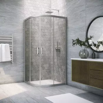 Душевой уголок Vegas-Glass 90x90 ZS NOVO h2000 90 07 07 профиль матовый хром, стекло графит