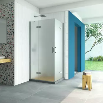 Душевой уголок Vegas-Glass Afa-F Retta 100x80 AFA-F Retta 100*80 07 10 профиль матовый хром, стекло сатин