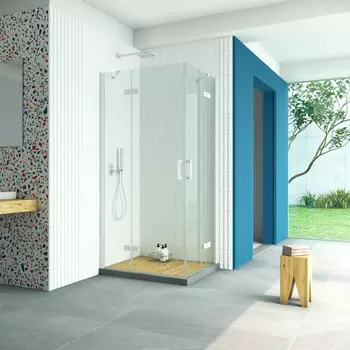 Душевой уголок Vegas-Glass Afa-F Retta 100x80 AFA-F Retta 100*80 01 01 профиль белый, стекло прозрачное