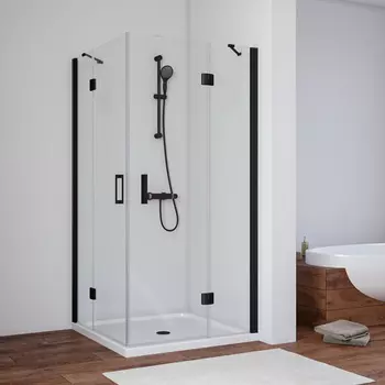 Душевой уголок Vegas-Glass Afa Novo 110x110 AFA NOVO 110 02М 01 профиль черный, стекло прозрачное